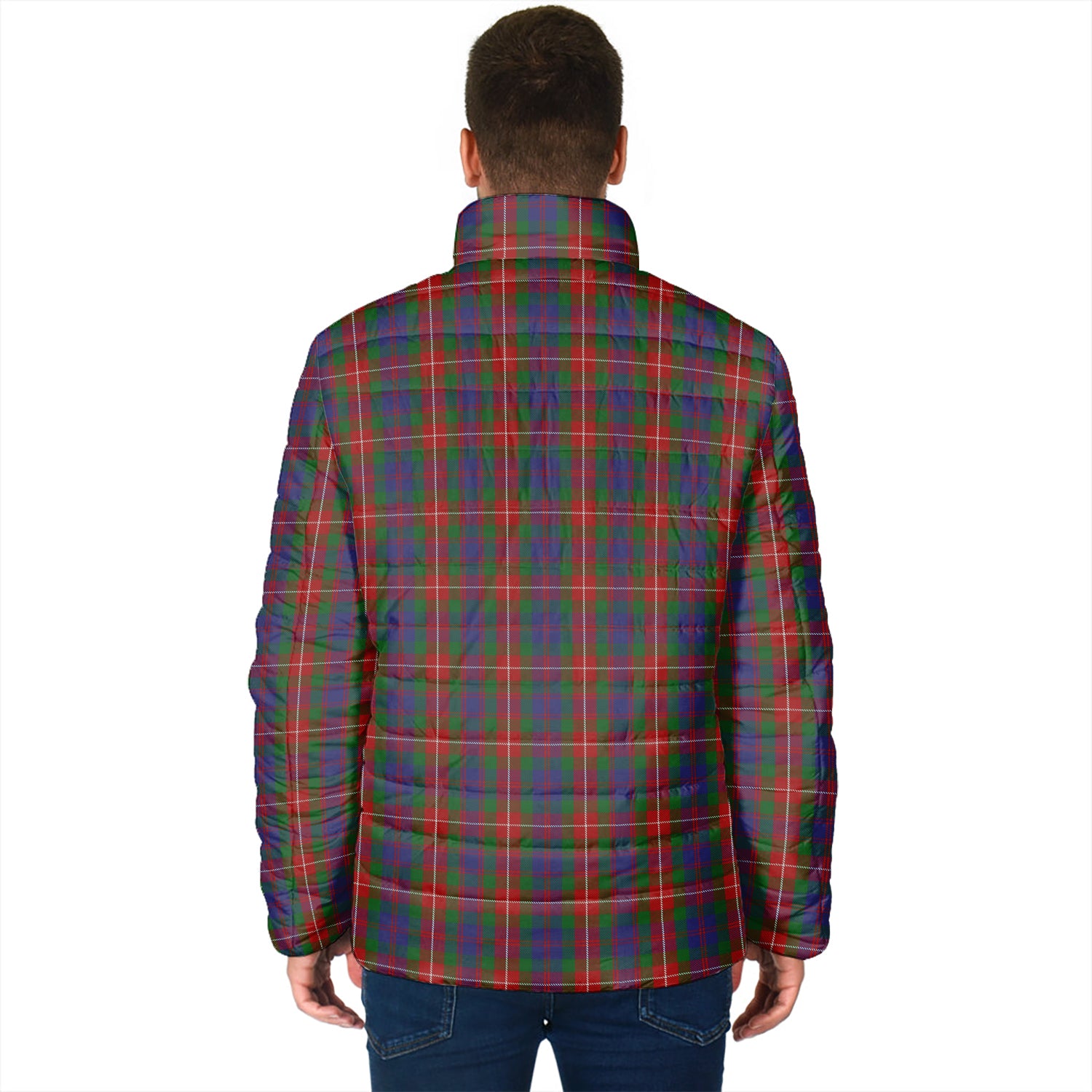 Fraser of Lovat Tartan Padded Jacket with Family Crest - Tartanvibesclothing