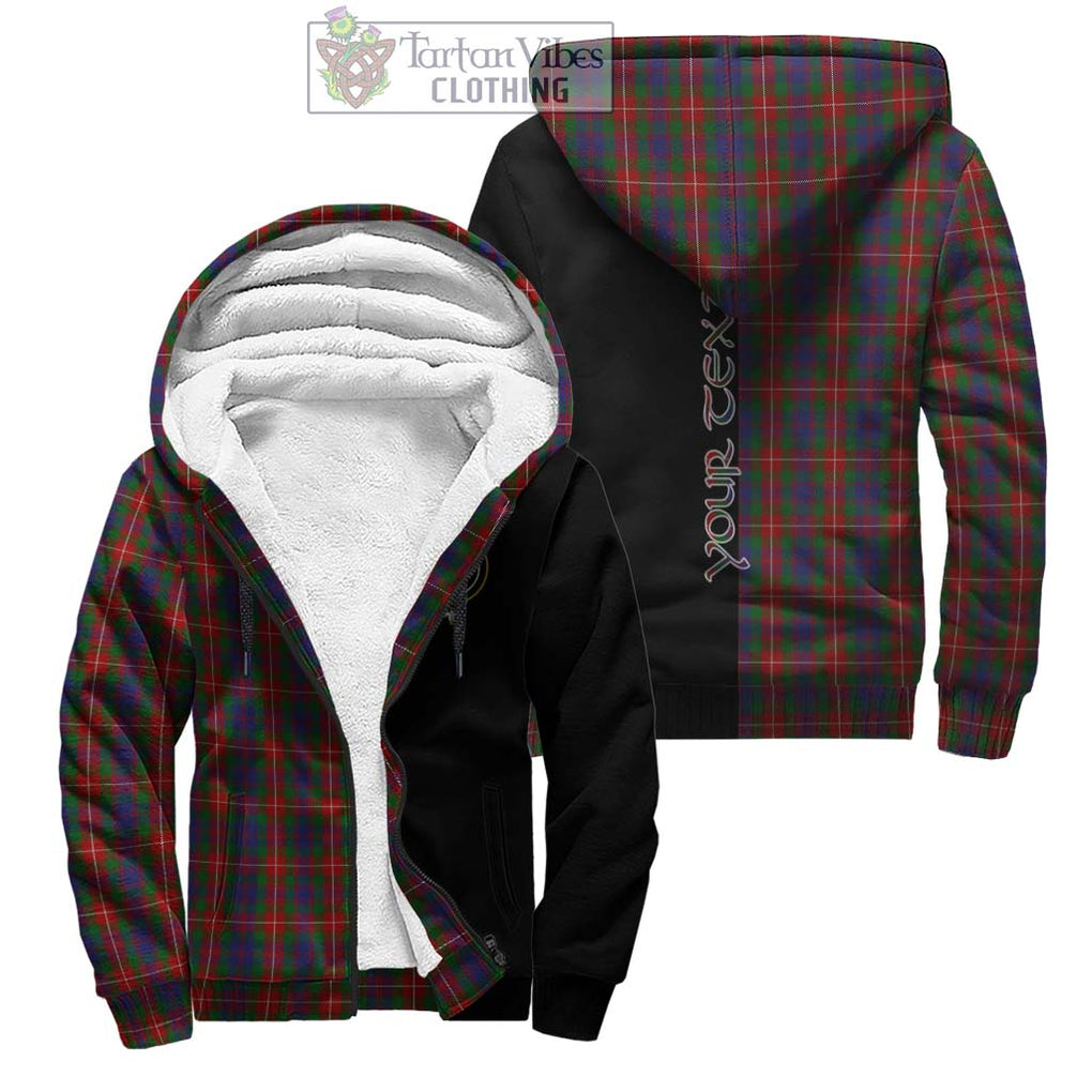 Fraser of Lovat Tartan Sherpa Hoodie with Family Crest and Half Of Me Style Unisex - Tartanvibesclothing Shop