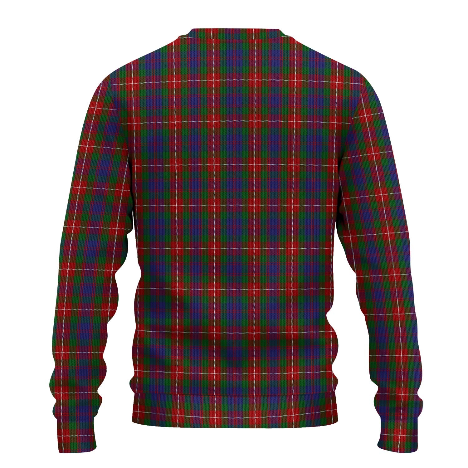 Fraser of Lovat Tartan Knitted Sweater with Family Crest - Tartanvibesclothing