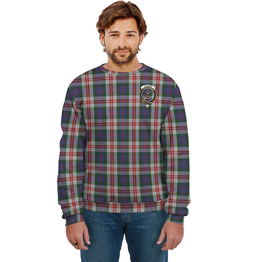 Fraser Red Dress Tartan Sweatshirt with Family Crest Unisex - Tartan Vibes Clothing