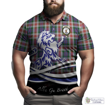 Fraser Red Dress Tartan Polo Shirt with Alba Gu Brath Regal Lion Emblem