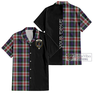 Fraser Red Dress Tartan Short Sleeve Button Shirt with Family Crest and Half Of Me Style