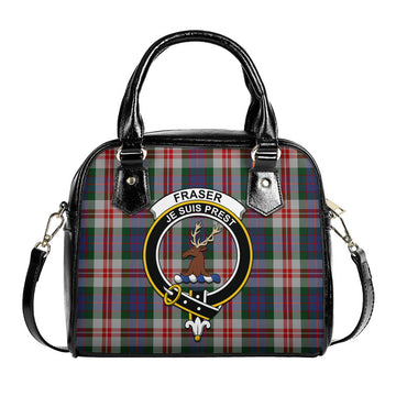 Fraser Red Dress Tartan Shoulder Handbags with Family Crest