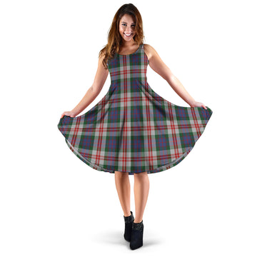 Fraser Red Dress Tartan Sleeveless Midi Womens Dress