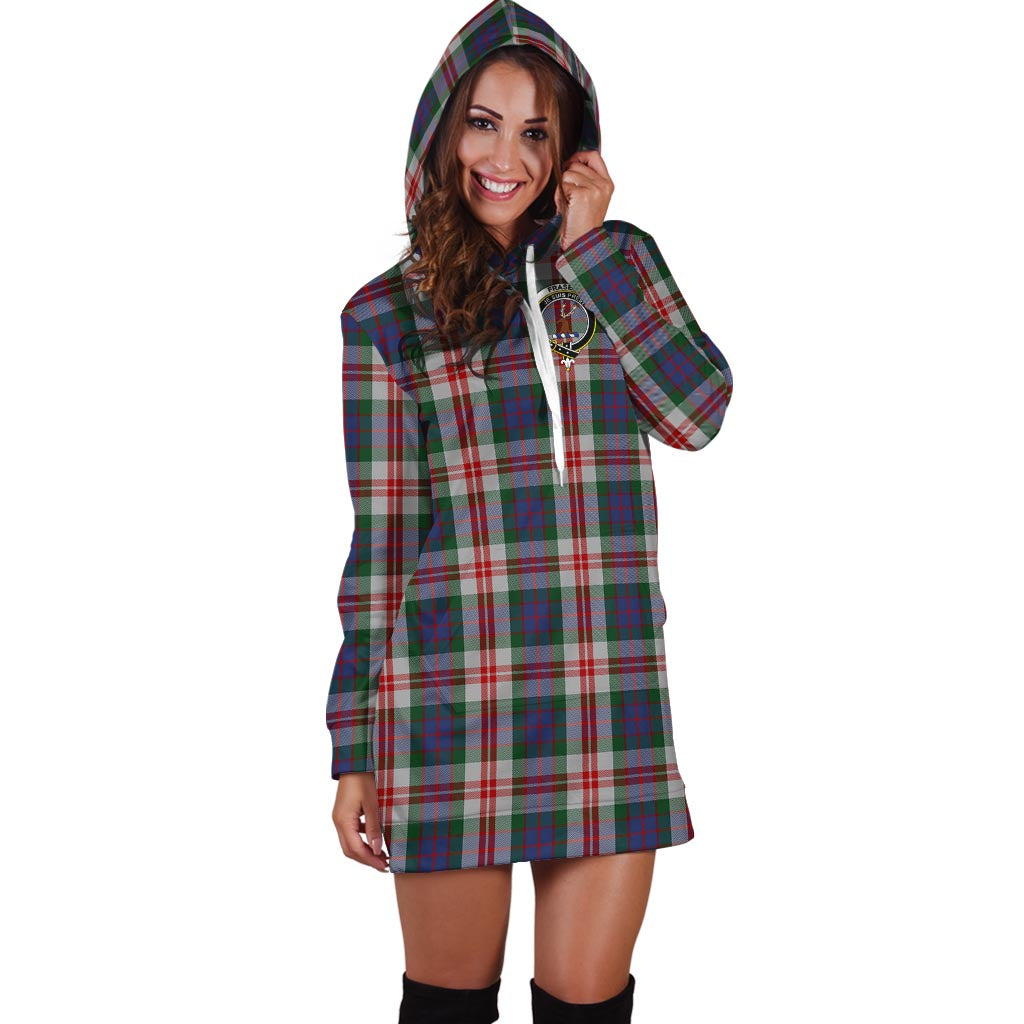 Fraser Red Dress Tartan Hoodie Dress with Family Crest - Tartan Vibes Clothing