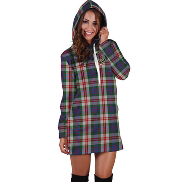 Fraser Red Dress Tartan Hoodie Dress with Family Crest