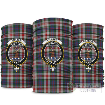 Fraser Red Dress Tartan Neck Gaiters, Tartan Bandanas, Tartan Head Band with Family Crest