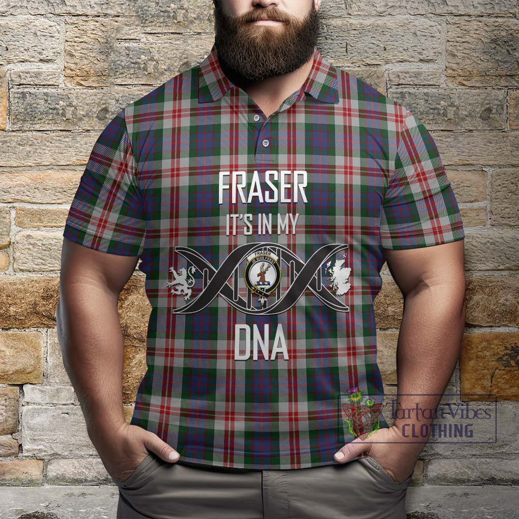 Fraser Red Dress Tartan Polo Shirt with Family Crest DNA In Me Style Kid - Tartanvibesclothing Shop