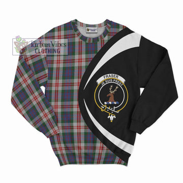 Fraser Red Dress Tartan Sweatshirt with Family Crest Circle Style