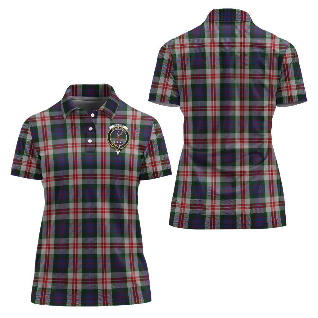 Fraser Red Dress Tartan Polo Shirt with Family Crest For Women Women - Tartan Vibes Clothing