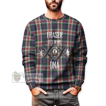 Fraser Red Dress Tartan Sweatshirt with Family Crest DNA In Me Style