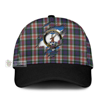 Fraser Red Dress Tartan Classic Cap with Family Crest In Me Style