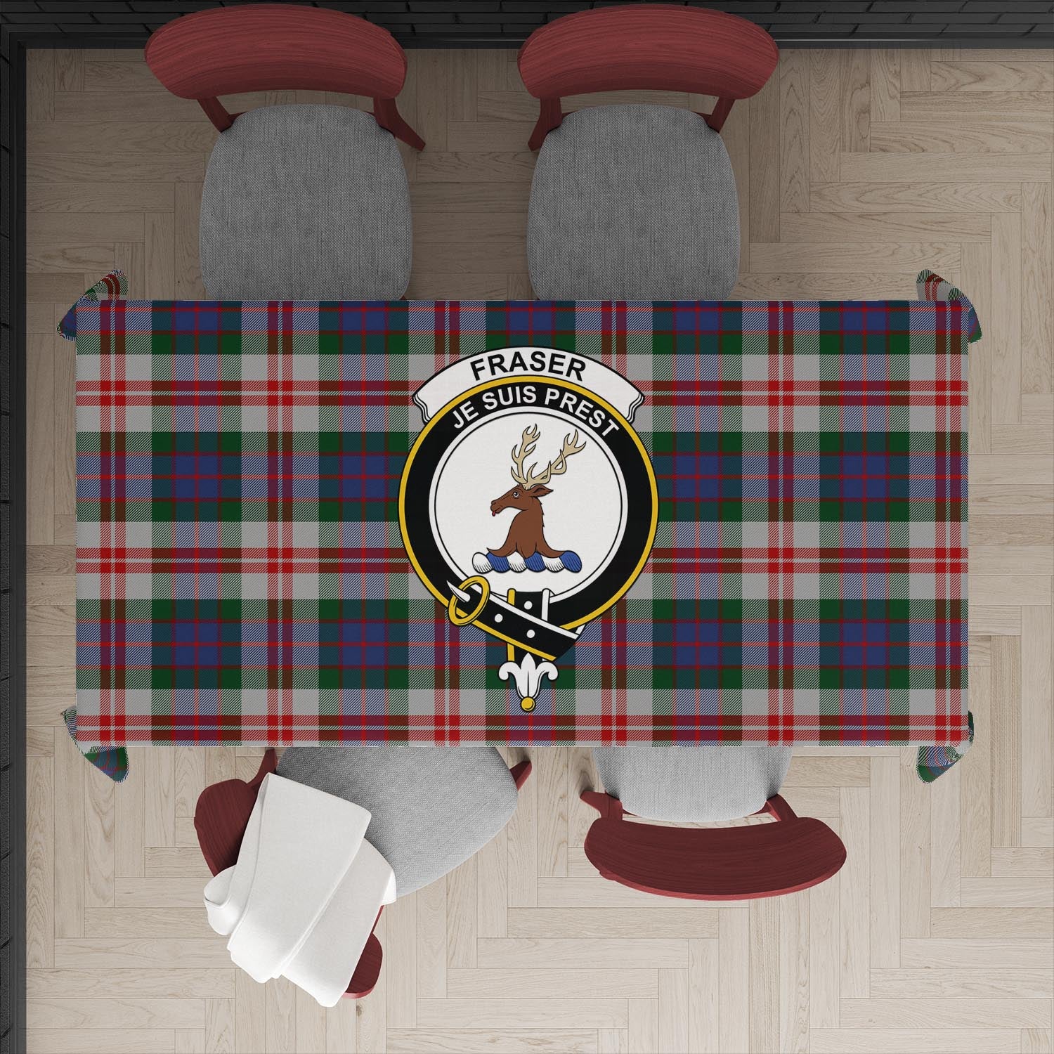 fraser-red-dress-tatan-tablecloth-with-family-crest