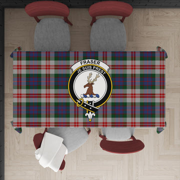 Fraser Red Dress Tartan Tablecloth with Family Crest