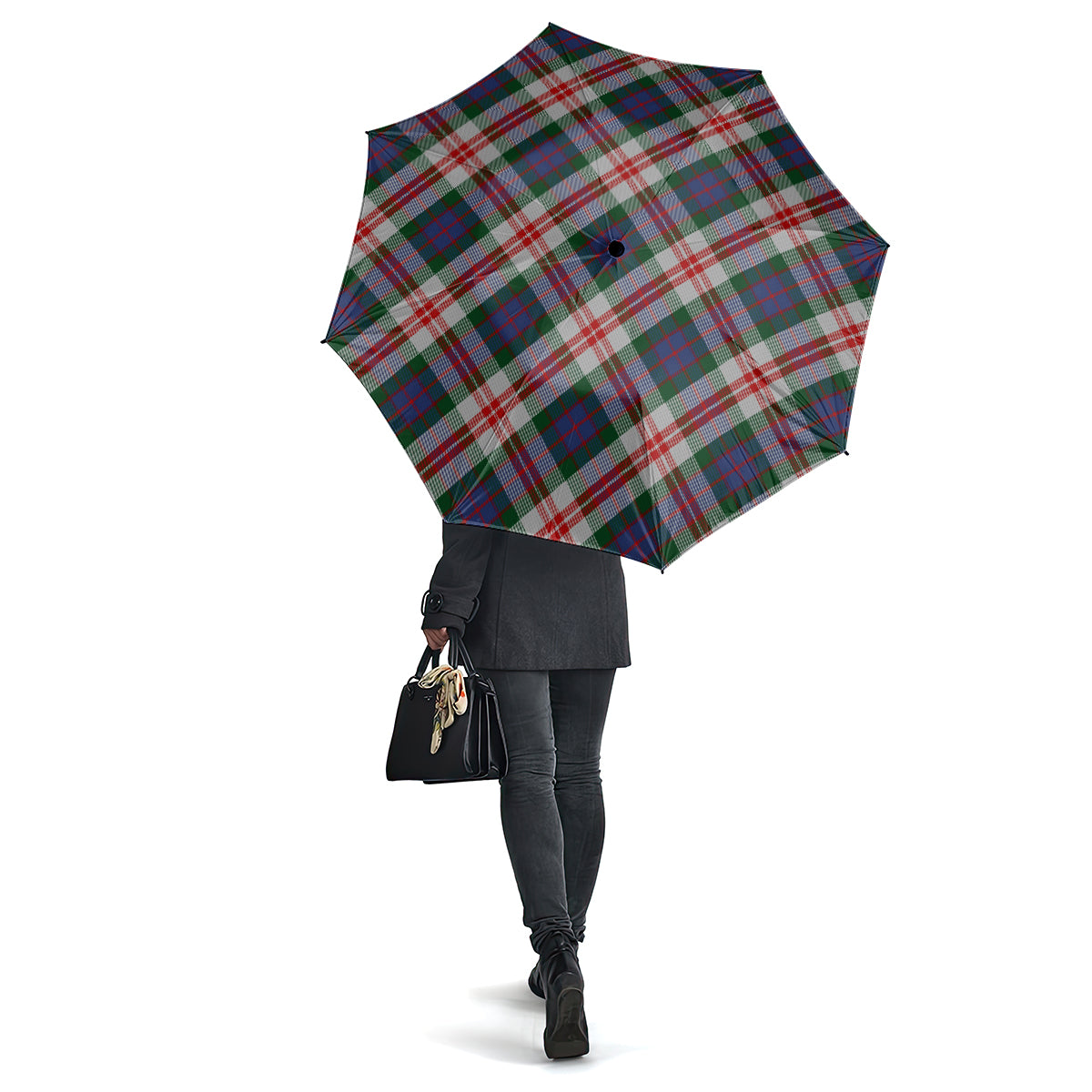 Fraser Red Dress Tartan Umbrella One Size - Tartanvibesclothing