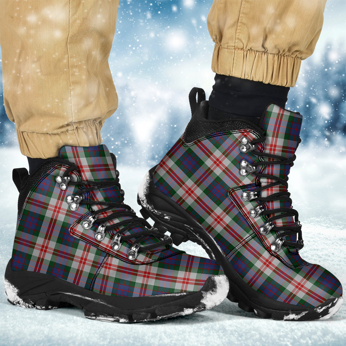 Fraser Red Dress Tartan Alpine Boots - Tartanvibesclothing