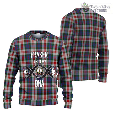 Fraser Red Dress Tartan Ugly Sweater with Family Crest DNA In Me Style