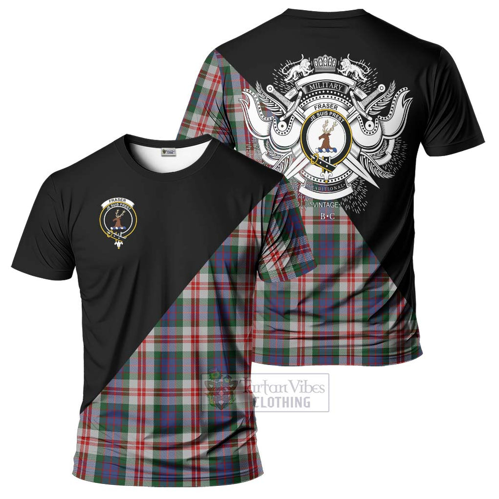 Fraser Red Dress Tartan T-Shirt with Family Crest and Military Logo Style Kid's Shirt - Tartanvibesclothing Shop