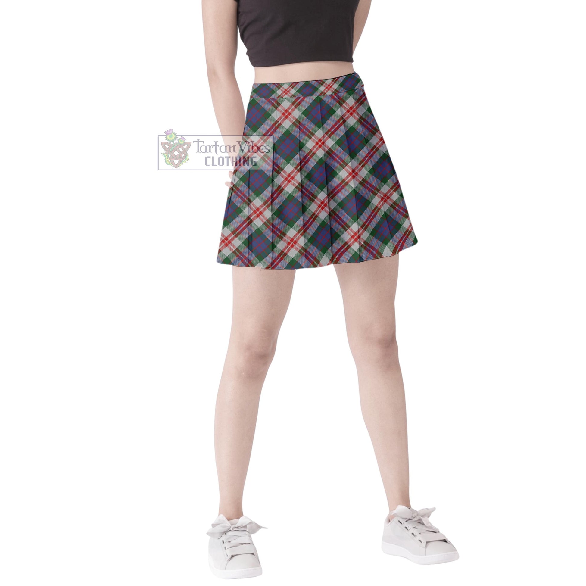 Tartan Vibes Clothing Fraser Red Dress Tartan Women's Plated Mini Skirt