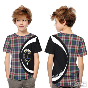 Fraser Red Dress Tartan Kid T-Shirt with Family Crest Circle Style