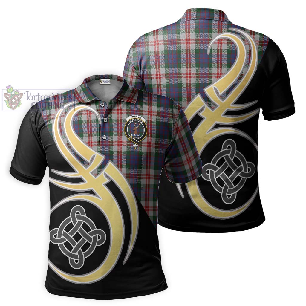 Fraser Red Dress Tartan Polo Shirt with Family Crest and Celtic Symbol Style Kid - Tartan Vibes Clothing