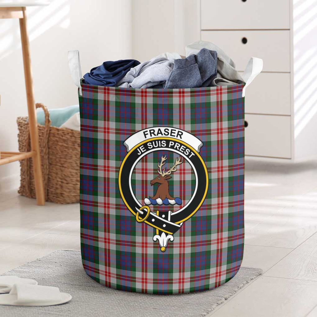 Fraser Red Dress Tartan Laundry Basket with Family Crest One Size - Tartanvibesclothing Shop