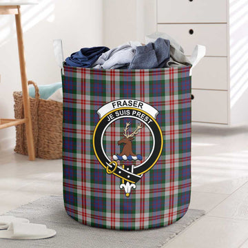 Fraser Red Dress Tartan Laundry Basket with Family Crest