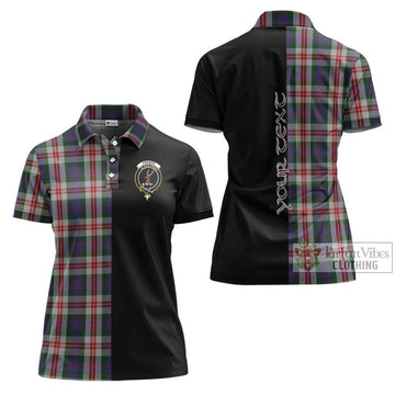 Fraser Red Dress Tartan Women's Polo Shirt with Family Crest and Half Of Me Style