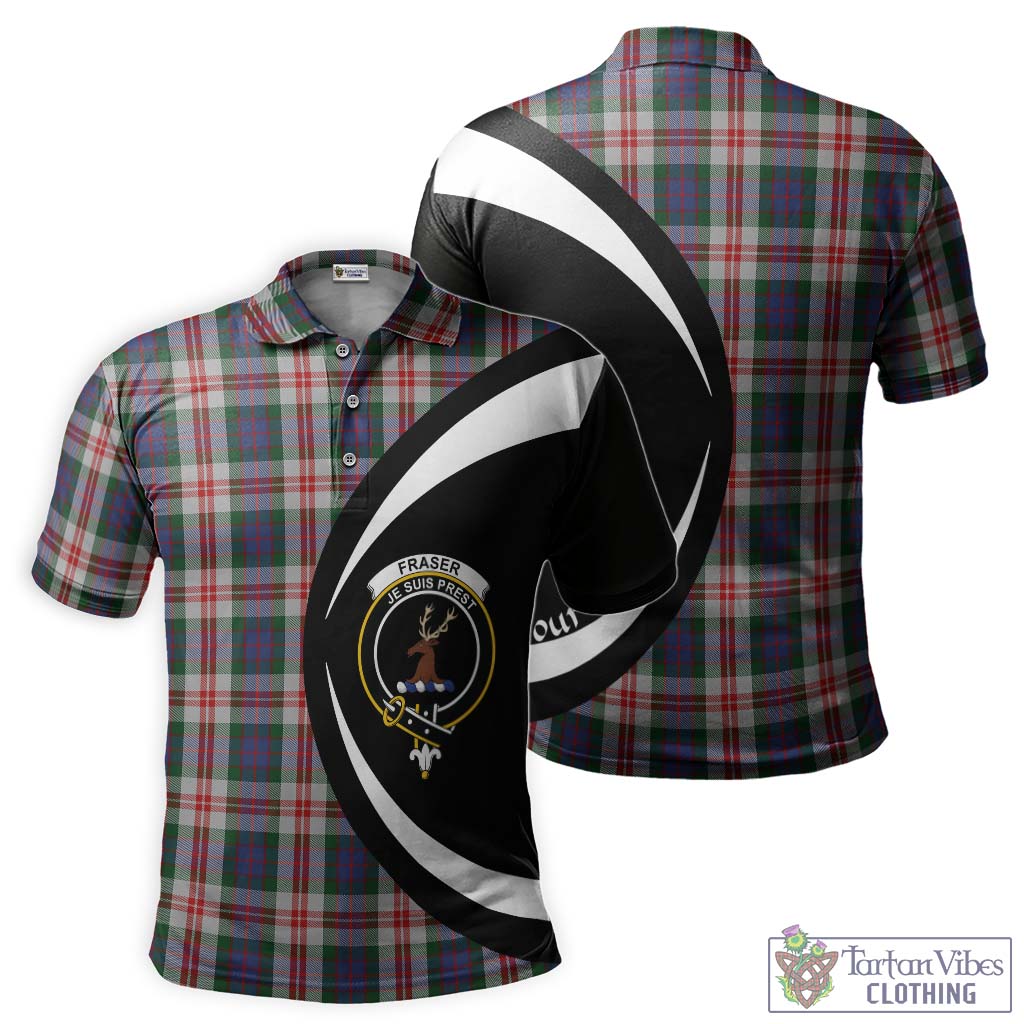 Fraser Red Dress Tartan Men's Polo Shirt with Family Crest Circle Style Kid - Tartan Vibes Clothing