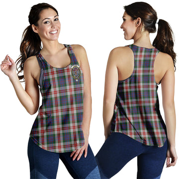 Fraser Red Dress Tartan Women Racerback Tanks with Family Crest