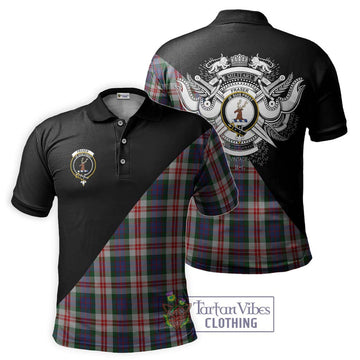 Fraser Red Dress Tartan Polo Shirt with Family Crest and Military Logo Style