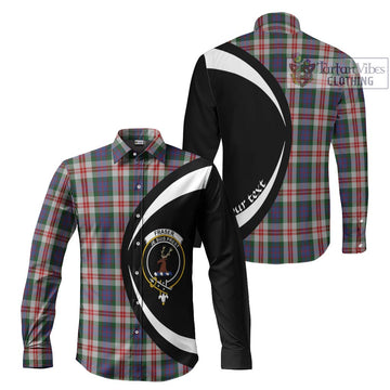 Fraser Red Dress Tartan Long Sleeve Button Up with Family Crest Circle Style