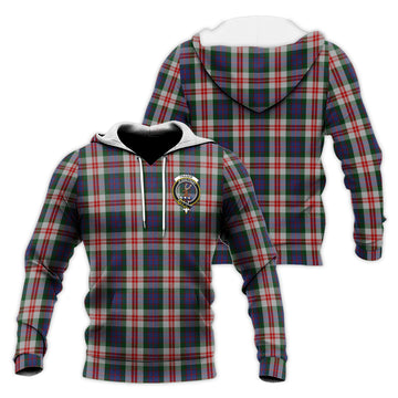 Fraser Red Dress Tartan Knitted Hoodie with Family Crest