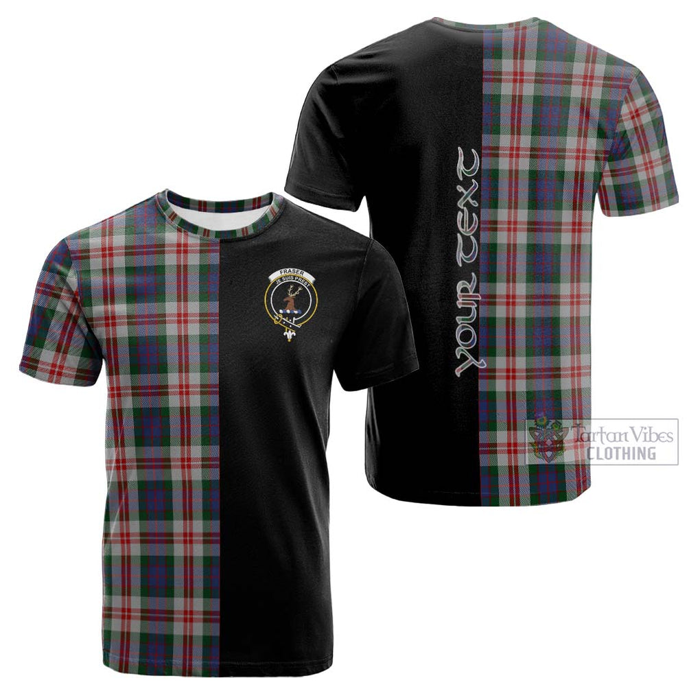 Tartan Vibes Clothing Fraser Red Dress Tartan Cotton T-shirt with Family Crest and Half Of Me Style