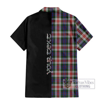 Fraser Red Dress Tartan Short Sleeve Button Shirt with Family Crest and Half Of Me Style