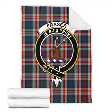 Fraser Red Dress Tartan Blanket with Family Crest