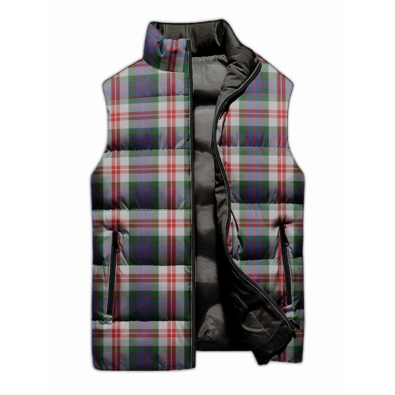 Fraser Red Dress Tartan Sleeveless Puffer Jacket - Tartanvibesclothing