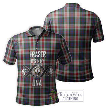 Fraser Red Dress Tartan Polo Shirt with Family Crest DNA In Me Style