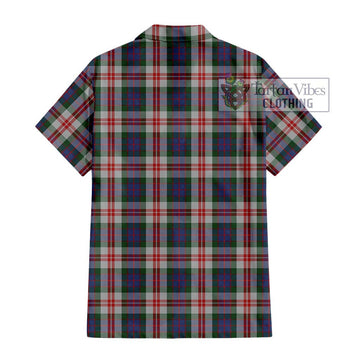 Fraser Red Dress Tartan Short Sleeve Button Shirt with Family Crest DNA In Me Style