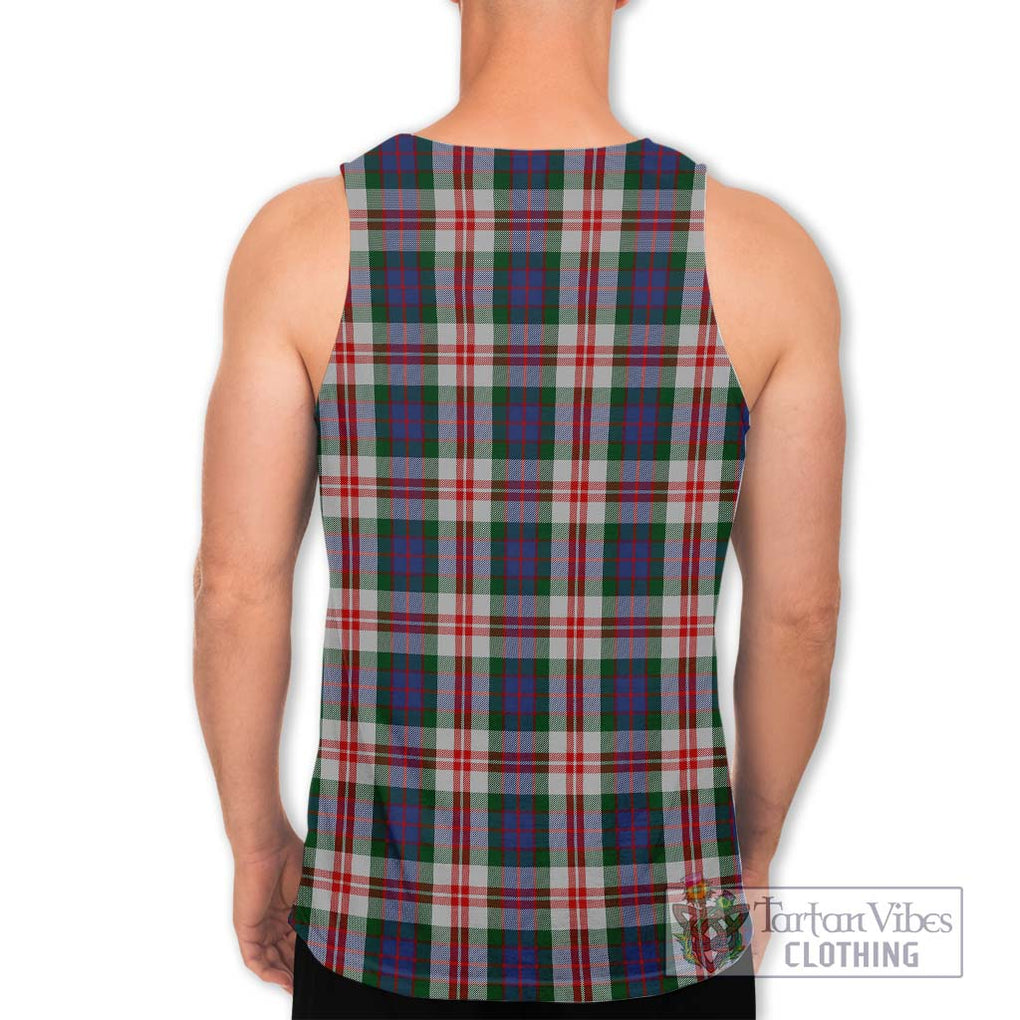 Fraser Red Dress Tartan Men's Tank Top with Family Crest DNA In Me Style - Tartanvibesclothing Shop