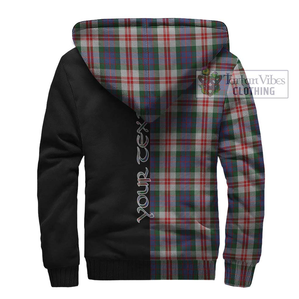 Fraser Red Dress Tartan Sherpa Hoodie with Family Crest and Half Of Me Style - Tartanvibesclothing Shop