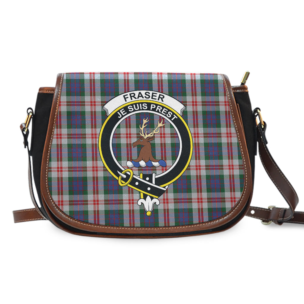 Fraser Red Dress Tartan Saddle Bag with Family Crest - Tartan Vibes Clothing