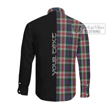 Fraser Red Dress Tartan Long Sleeve Button Shirt with Family Crest and Half Of Me Style