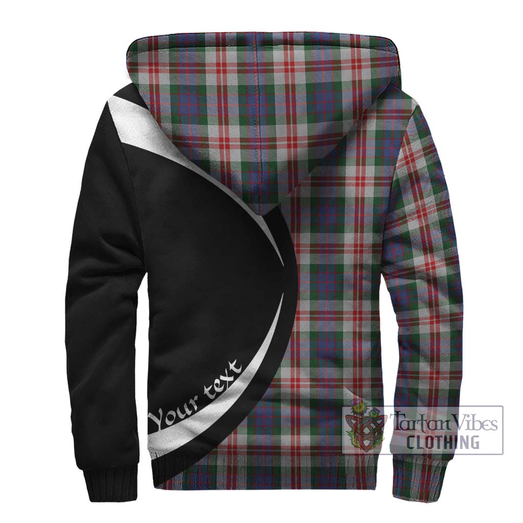 Fraser Red Dress Tartan Sherpa Hoodie with Family Crest Circle Style - Tartan Vibes Clothing