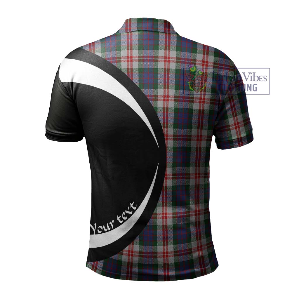 Fraser Red Dress Tartan Men's Polo Shirt with Family Crest Circle Style - Tartan Vibes Clothing