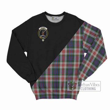 Fraser Red Dress Tartan Sweatshirt with Family Crest and Military Logo Style