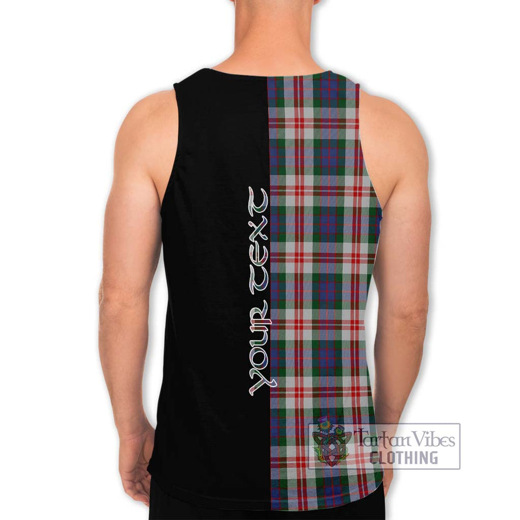 Fraser Red Dress Tartan Men's Tank Top with Family Crest and Half Of Me Style - Tartanvibesclothing Shop