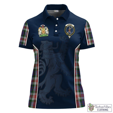 Fraser Red Dress Tartan Women's Polo Shirt with Family Crest and Lion Rampant Vibes Sport Style