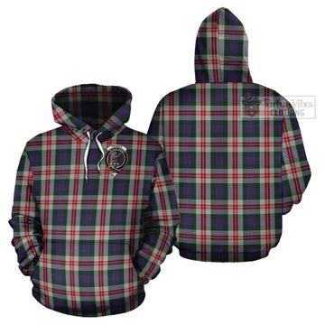 Fraser Red Dress Tartan Cotton Hoodie with Family Crest