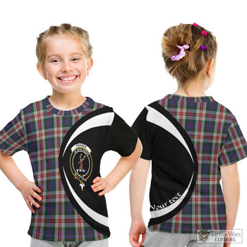 Fraser Red Dress Tartan Kid T-Shirt with Family Crest Circle Style